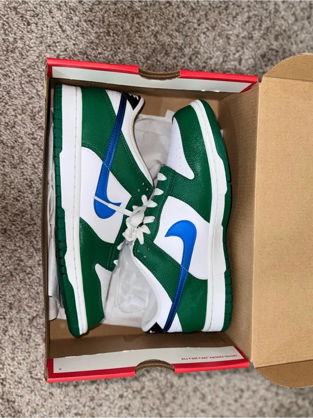 Nike White, Green & Blue Dunks